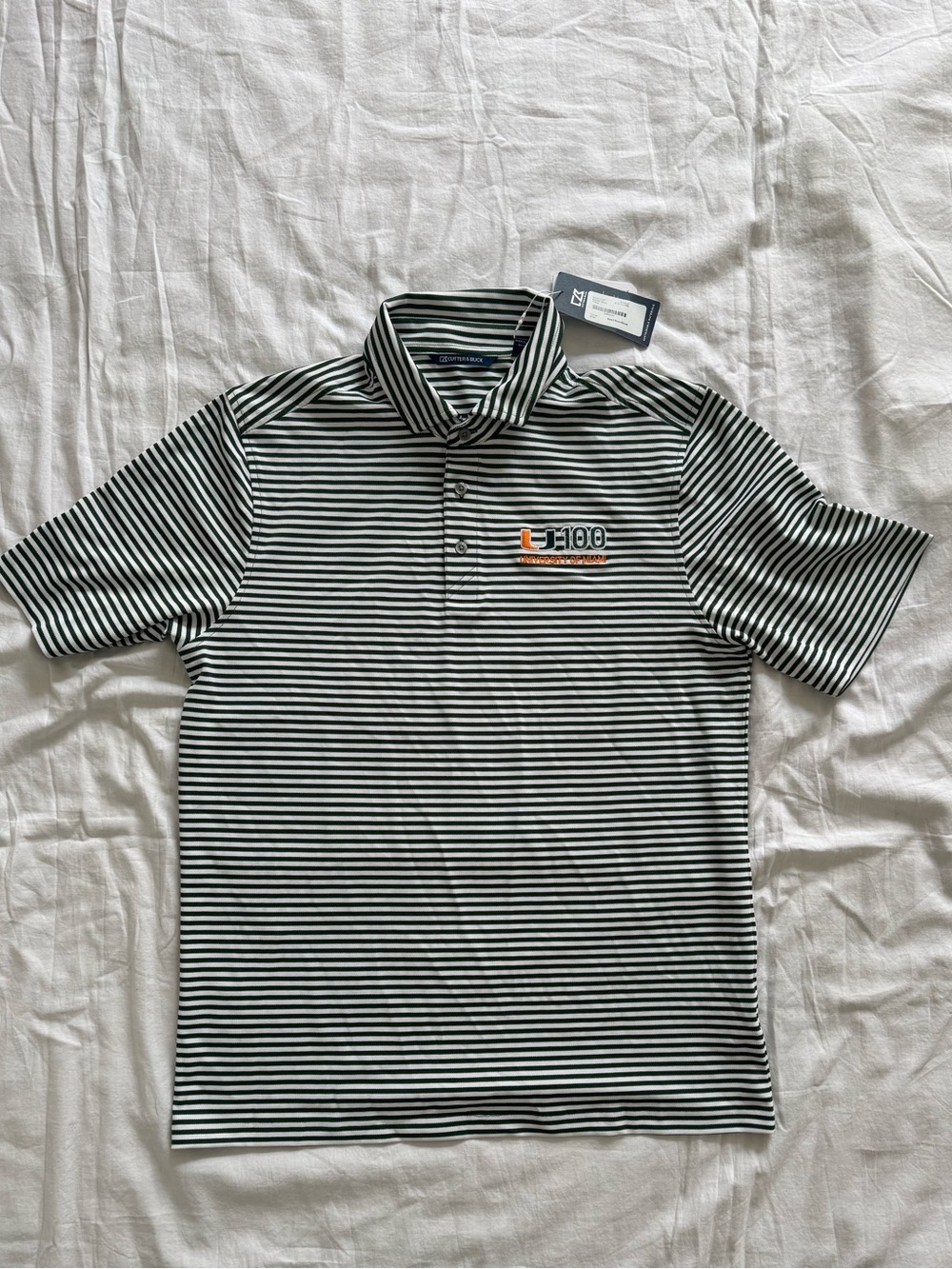 Cutter & Buck University of Miami Hurricanes Polo Size Medium Men’s NWT